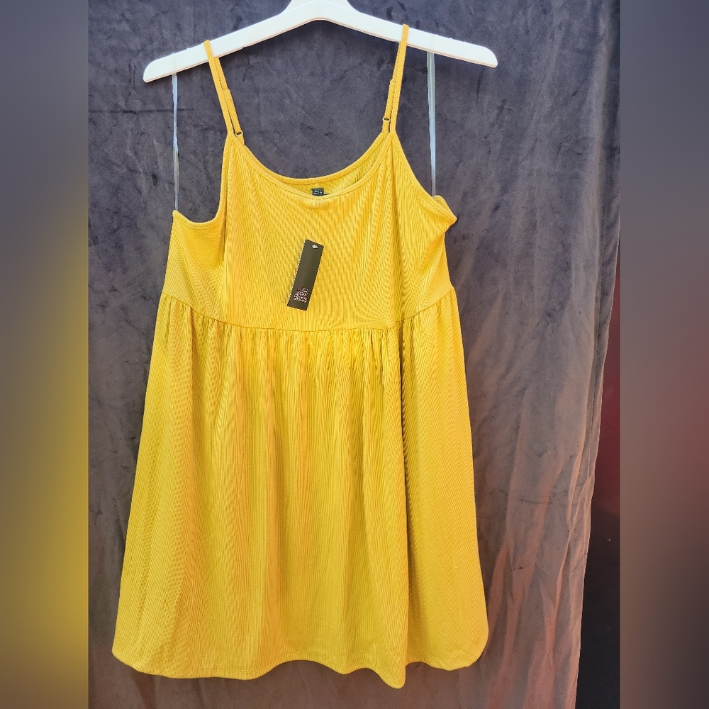 Wild Fable - Womens Sleeveless Rib Knit Babydoll Dress. 3X and 4X.
